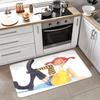 Pippi Flannel Kitchen Floor Mat Absorbent Non-Slip Soft Standing Mat Washable Comfortable Kitchen Rug for Home Sink Laundry