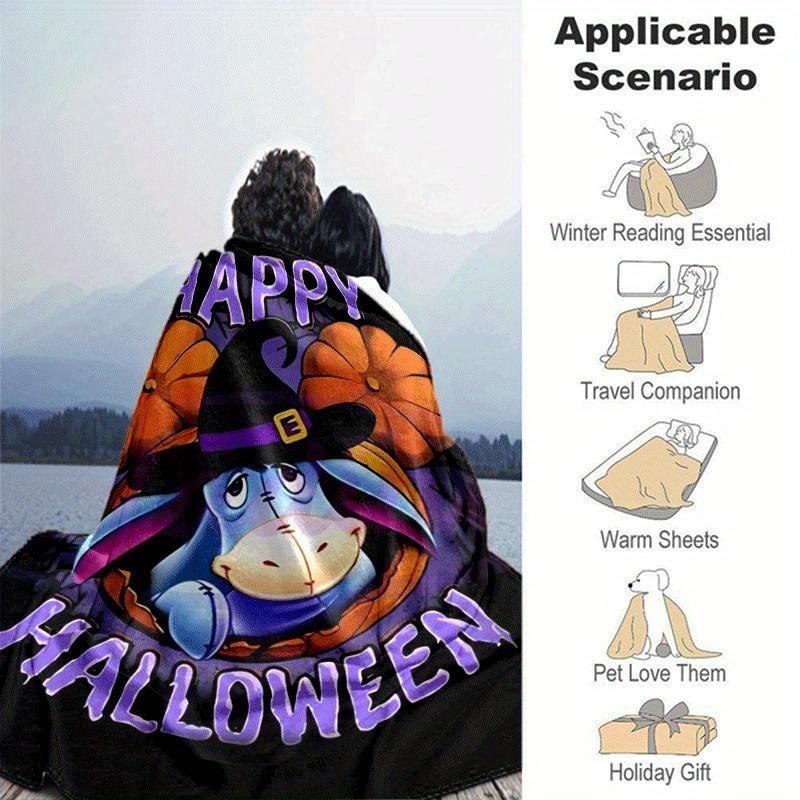 1pc Winnie the Pooh Halloween Printing Blanket - Soft, All-Season Throw for Office Blanket,  | Personalized Gift with Adorable Cartoon Design