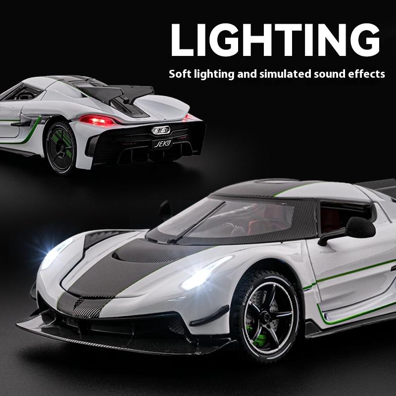 1/24 Koenigsegg JESKO Supercar Model Od Diecast Hračka Auto Simulace Zvuku a Zpětný Tah Dětská Hračka Kolekce Narozeninový Dárek