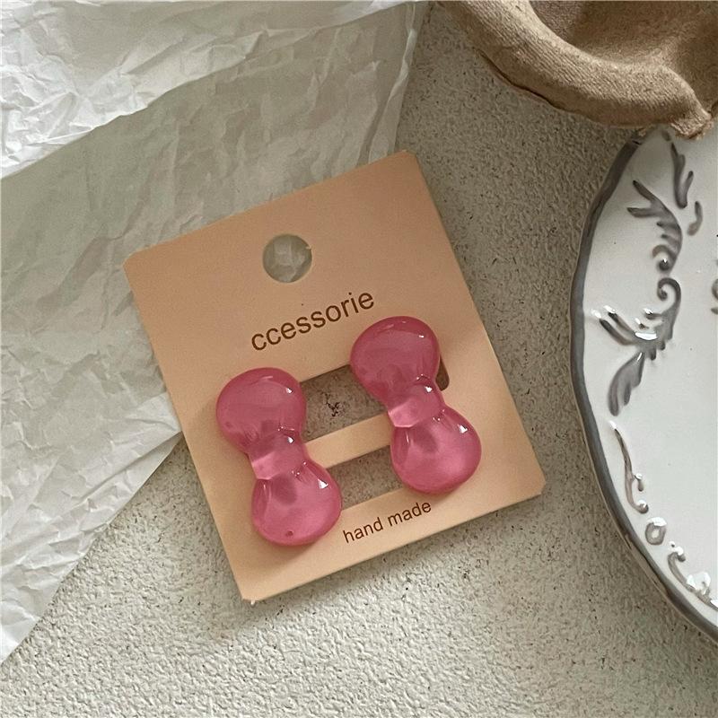 Mini and Cute Colorful Plastic Bow Hair Clips  Playful and Girlish Side Bangs Clips  Duckbill Clips