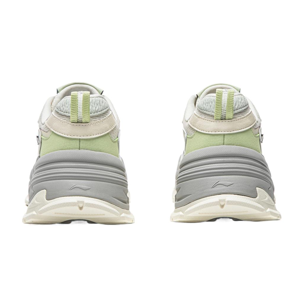 Li-Ning Synthetic Leather Fabric Sports Lifestyle Color Block Lace-Up Round Toe Non-Slip Low-Top Casual Shoes Women Sneaker AGCW022-4