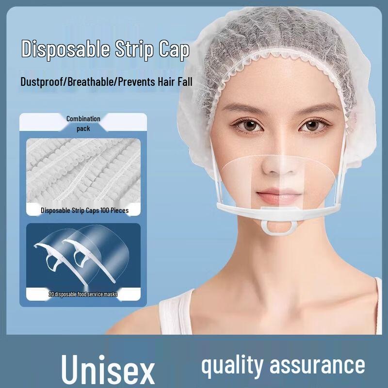 Genomskinligt Kockansiktsskydd Livsmedelsgodkänt - Spottavvisande, Engångsbruk, Leende-Vänligt.