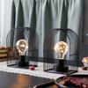 Set of 2 Battery Operated Lamp 7''H Unique Cordless Wall Sconce Metal Wall Mount Lamp with 6-Hour Timer  Fairy Lights