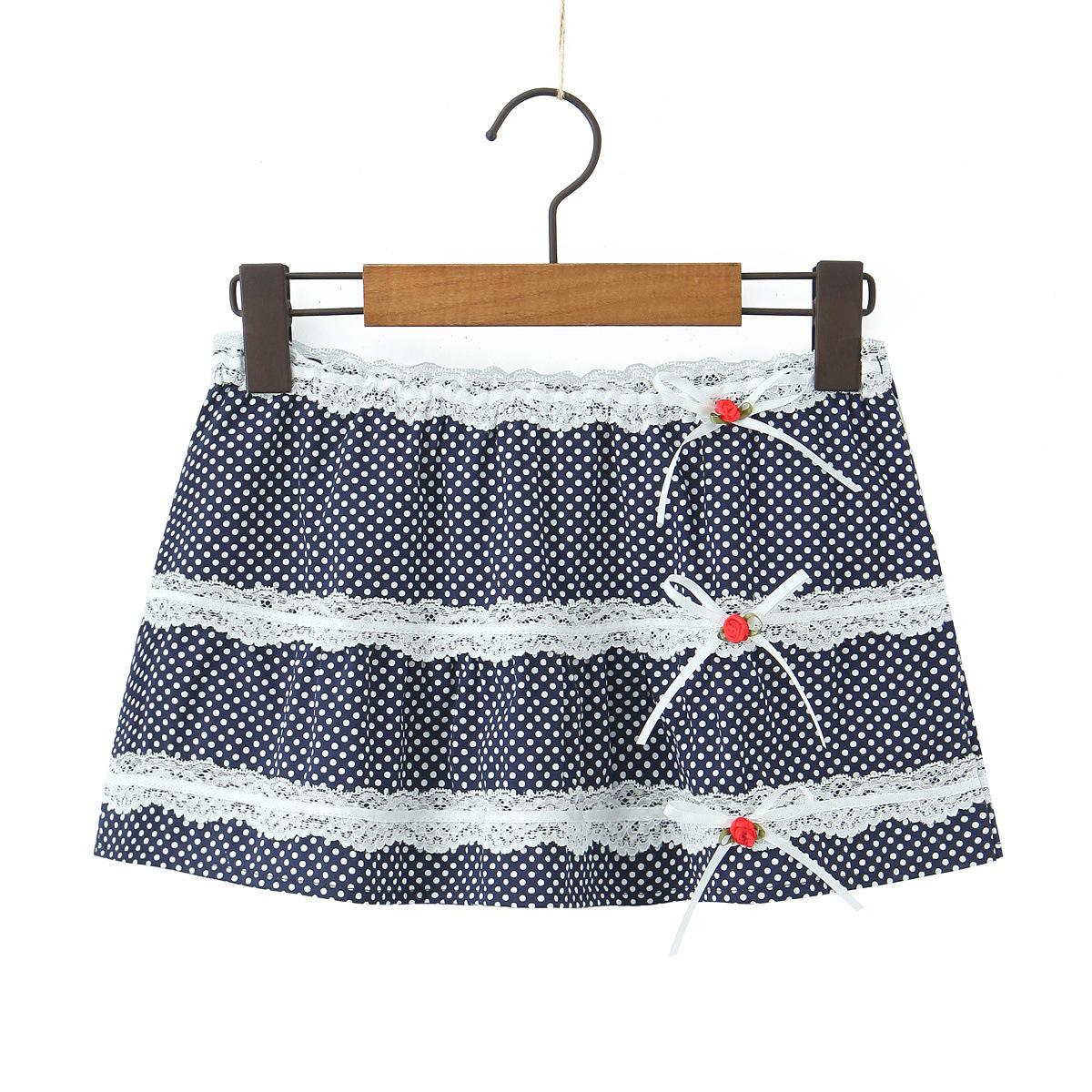 Женский комплект: рубашка в горошек с воротником и укороченная юбка Large