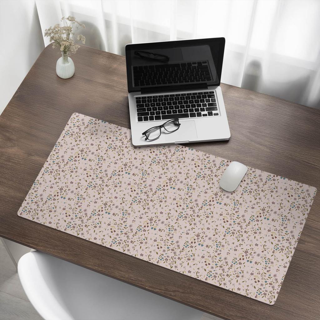 Vinyl Workplace Protective Pad Delicate Flowers 100x50 Cm