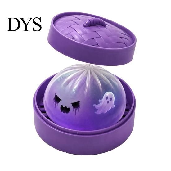 Mini Steamer Pretend Play Set Ghost Dumpling Stress Ball with Steamer, Maltose Slow Rising Squeeze Toy, Interactive Food Shape Toys Halloween