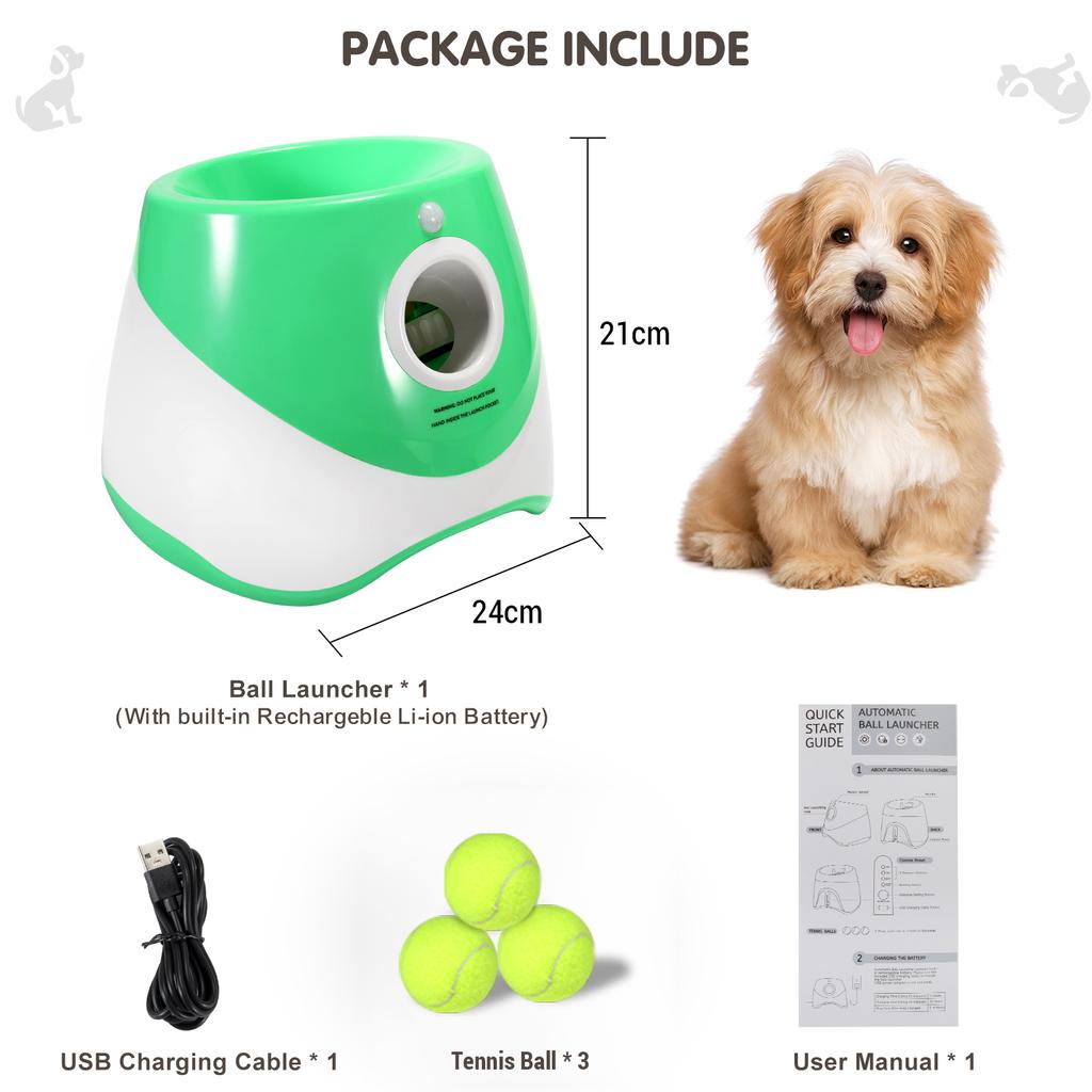 Automatic Dog Ball Thrower with 3 Balls Interactive Tennis Ball Launcher for Dogs Pet Ball Throwing Machine for Indoors