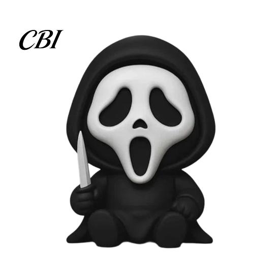 Compact Desktop Sculpture Mini Screaming Skeleton Figurine, 3D Printed Collectible Halloween Ornament Ornament, Creepy Statue for Shelf Decor