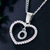 Heart Letters 26 Love Crystal Women Silver Plated Chain Jewelry Necklace