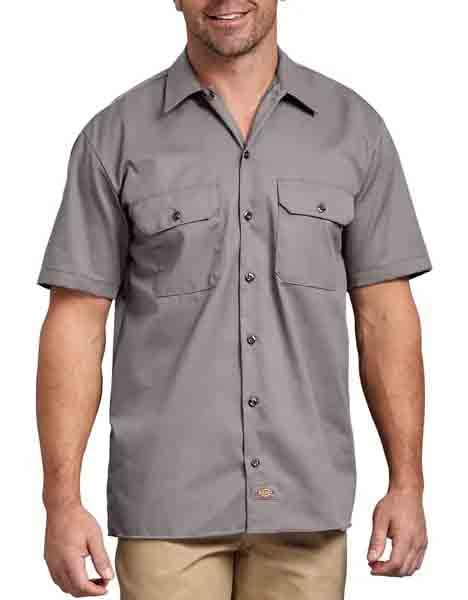 

Retro SHORT SLEEVE WORK SHIRT for Men [Houston] серый