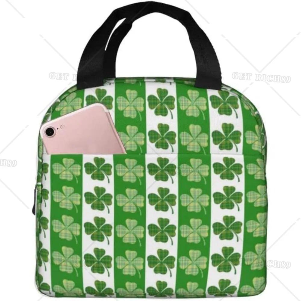 Celebrate St Patrick'S Day Lunch Bag for Women Men Cute Tote Insulated Lunch Box with Pocket for Work Office Travel Picnic