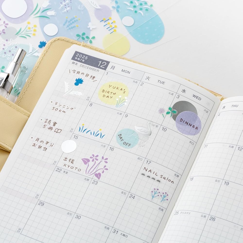 Hobonichi Techo Sanae Yuri Kasaneru Sticker Forest Lake Planner Accessory