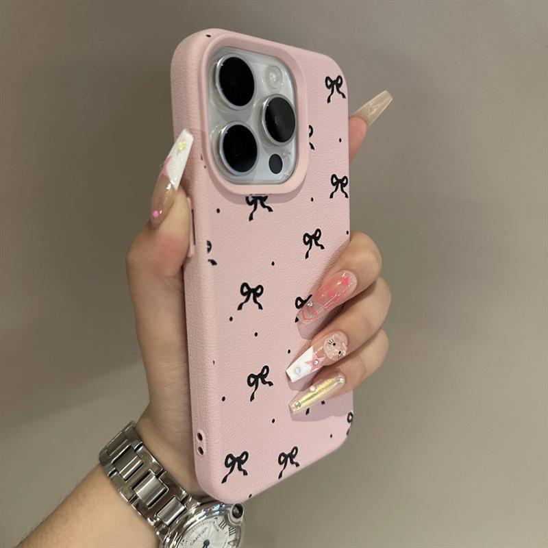 Simple Bow for IPhone15 Mobile Phone Case for Apple 16promax Silicone 13 Soft 12 Anti-fall 11/14