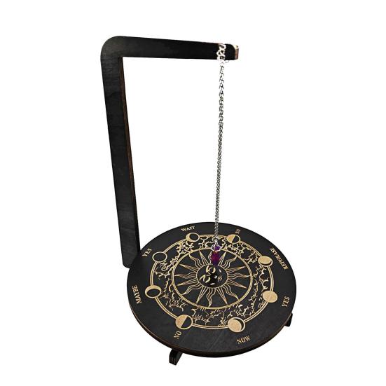 Drewniany Stojak Ekspozycyjny na Wahadło Wieszak na Wahadło Kryształowe Tablica Ołtarzowa do Wahadła Ozdoba Wiedźmy