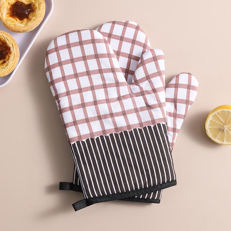 Heat-Resistant Quilted Pot Holders Non-Slip Silicone Lined Oven Mitts for Cooking Baking Grilling Handling Hot Pots and Pans