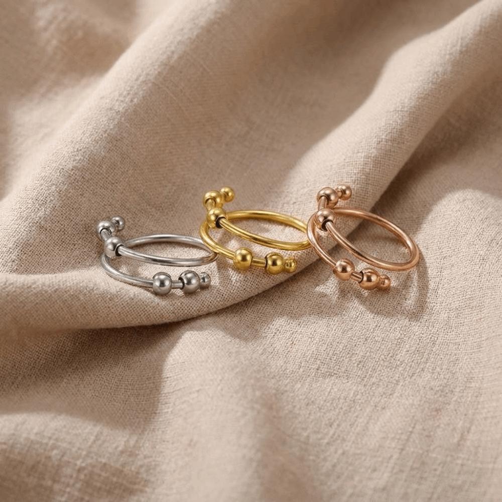 Open Design Spinner Ring Rotating Freely Adjustable Finger Ring Fashion Anti Stress Jewelry School