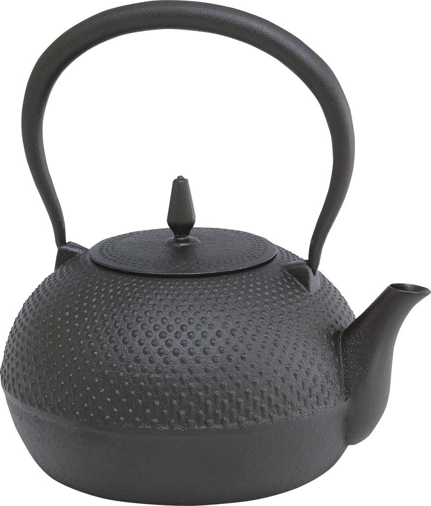 Ikenaga Iron Works Iron Teapot Nambu Ironware Teapot Compatible with IH and Gas Heating Iron Supplement Gardenia Arare Pattern Made in Japan 1.2L