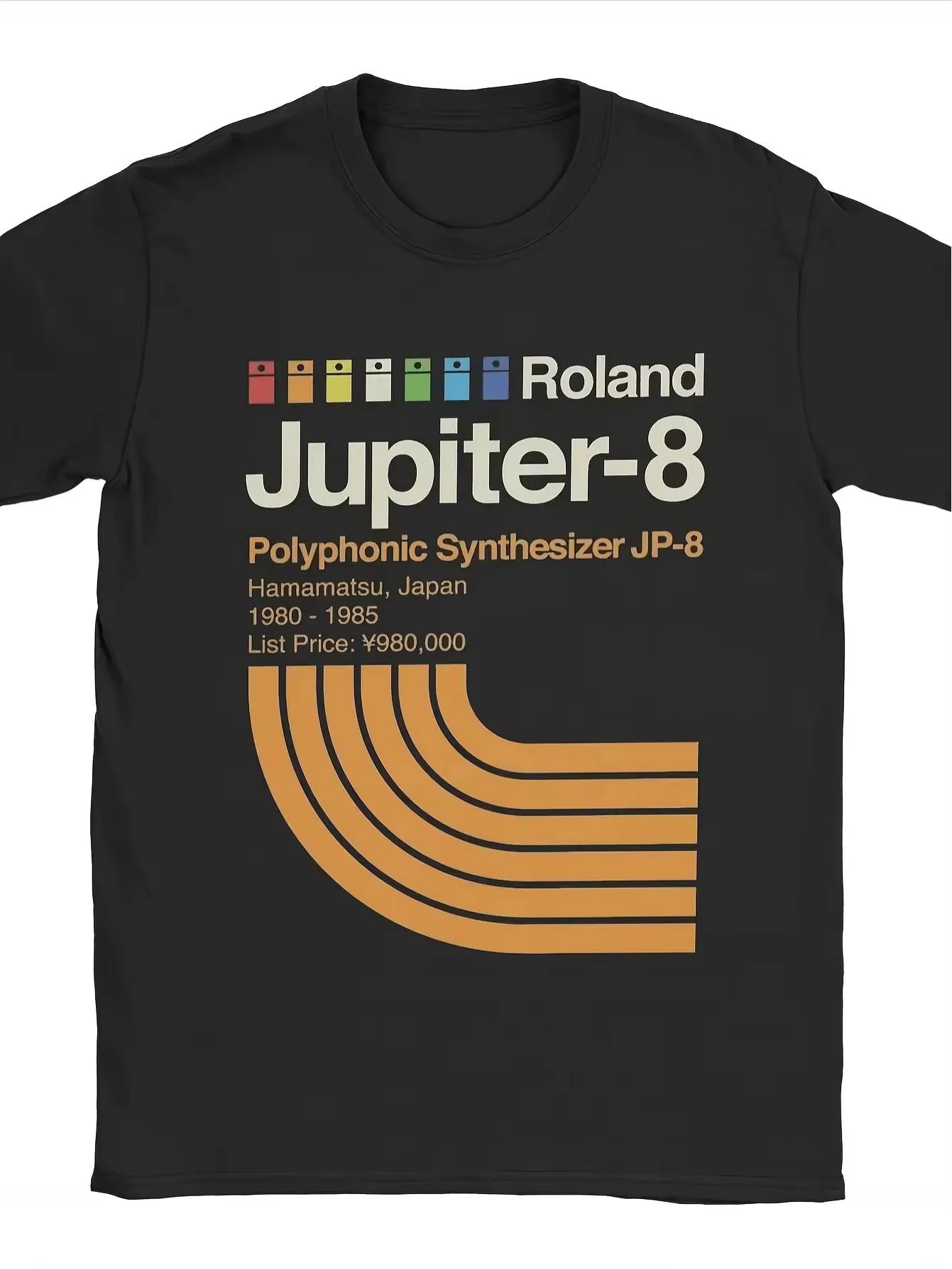 

Summer 2026 New Rolan Jupiter8 Synthesizer Pattern Tshirt High Quality Fashion Casual Breathable Mens Crew Neck Print Tshirt 4XL