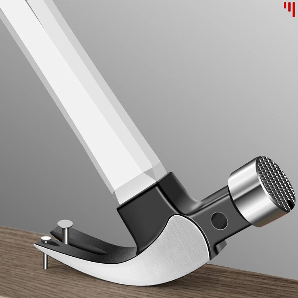 Claw Hammer, Hammer Head, Nail Hammer, Nail Puller, Nail Hammer, Recoil-Reducing Hammer, Stylish DIY Tool, Hammer (Round, 36cm)