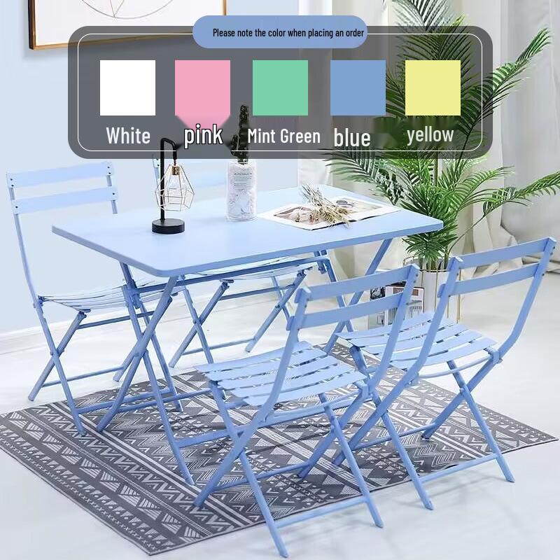 Wrought Iron Outdoor Table and Chair Set for Balcony, Cafe, and Courtyard