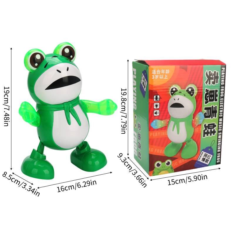 Popular Electric Dancing Frog Toy With Light And Sound Effects Wholesale For Street Vendors