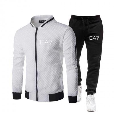 Men's Autumn/Winter Plaid Baseball Jacket & Hoodie Cardigan Set