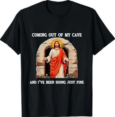 Divertente T-Shirt di Pasqua Gesù Che Esce Dalla Mia Grotta Umorismo Retrò