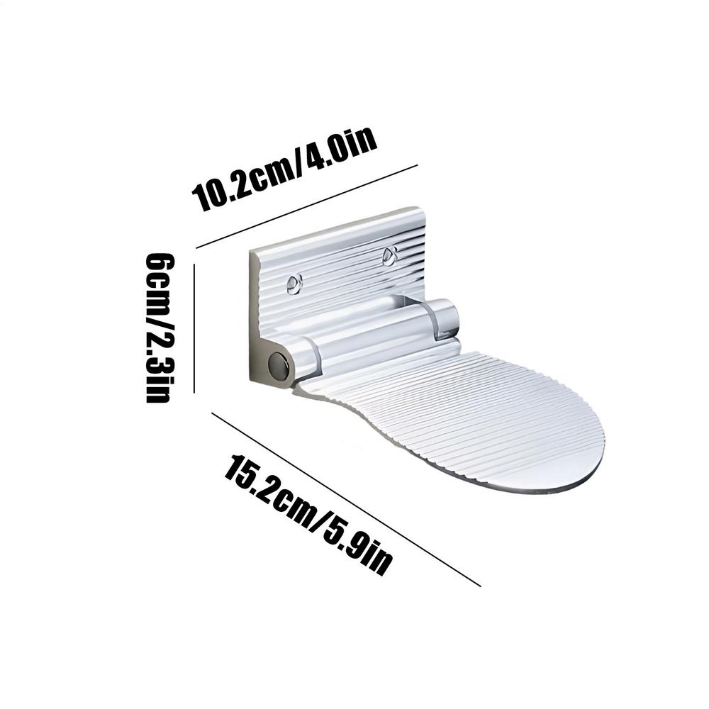

1pc Bathroom Footrest Shower Foot Rest Pedestal Pedal Foldable Wall Mounted Aluminium Alloy Shower Footstool Anti-slip срібний