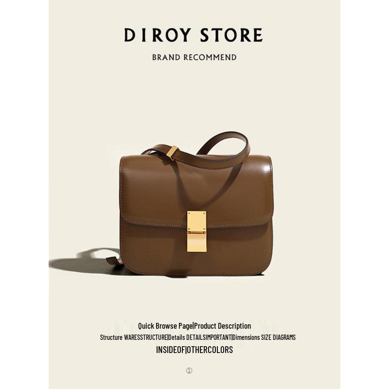 Borsa a Scatola Tofu in Vera Pelle Retrò 2025: Borsa a Tracolla Quadrata di Alta Gamma per Donna - Matrimonio & Moda