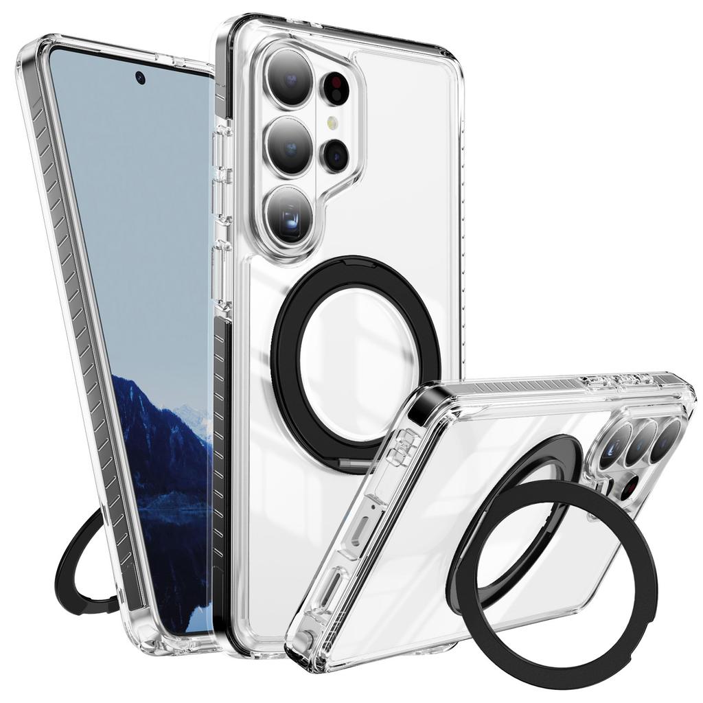 Applicable To Samsung S26Ultra Crystal Shield Magnetic Suction Bracket Mobile Phone Case S25Ultra Magnetic Suction S24Ultra Protective Case