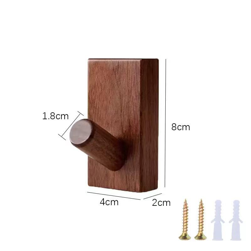 Walnut Solid Wood Coat & Hat Hook: Original Finish