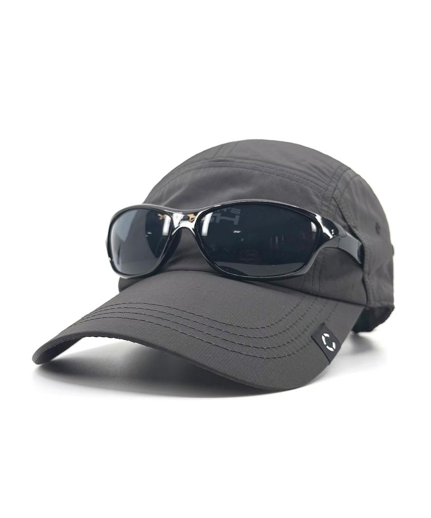 Chaebteoeis Oversized Windhold Camp Cap Black 62Cm Size