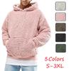 Winter Flauschiger Herren Hoodie Pullover Fleece Sweatshirt Kapuzenmantel Pullover