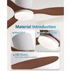 25/42/52in 3 Blades DC Motor Silent Ceiling Fan Lamp Smart Ceiling Fan Light Stepless Dimming LED Lighting Fan