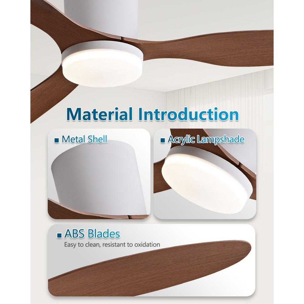 25/42/52in 3 Blades DC Motor Silent Ceiling Fan Lamp Smart Ceiling Fan Light Stepless Dimming LED Lighting Fan