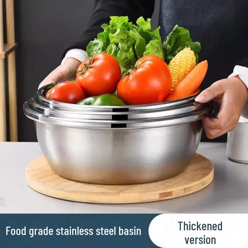 ZISIZ Food-Grade 304 Stainless Steel Multipurpose Bowl