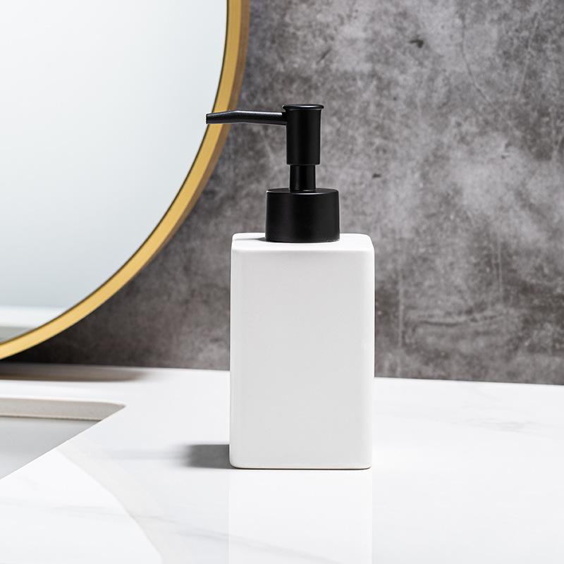 Home Ceramic Hand Sanitizer Bottle Matte Wrought Iron Bathroom Shower Gel Is Bottled and Pressed Into Soap Bottle Bathroom матово-белый