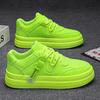 Fashion Trend New Men's Fluorescent Green Patent Leather Platform Shoes Male Sports Walking Sneakers Tenis Masculino Zapatos Hombre