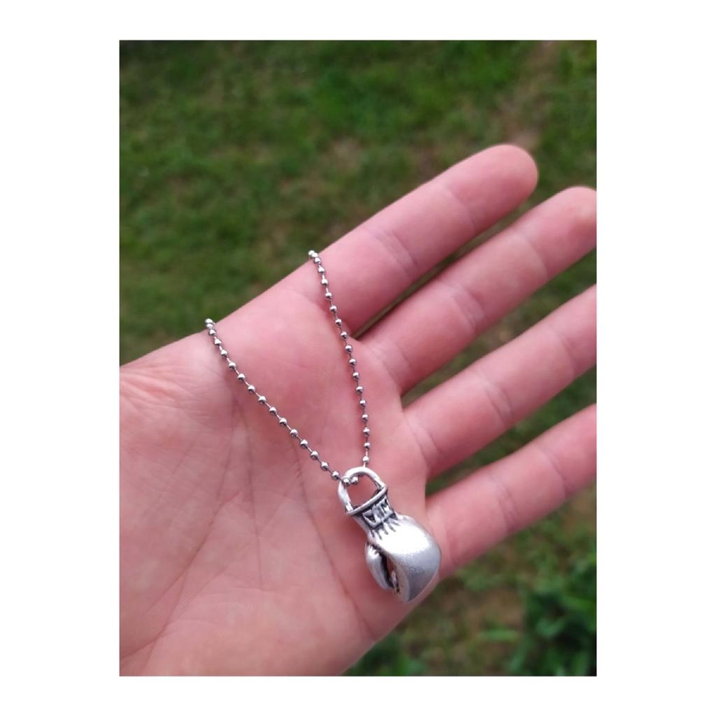 Unisex Silver Color Boxing Glove Necklace