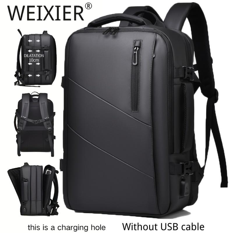 WEIXIER Multifunctional Travel Backpack Large Capacity Expandable Water-Resistant with Laptop Compartment Anti-Theft USB Chargin