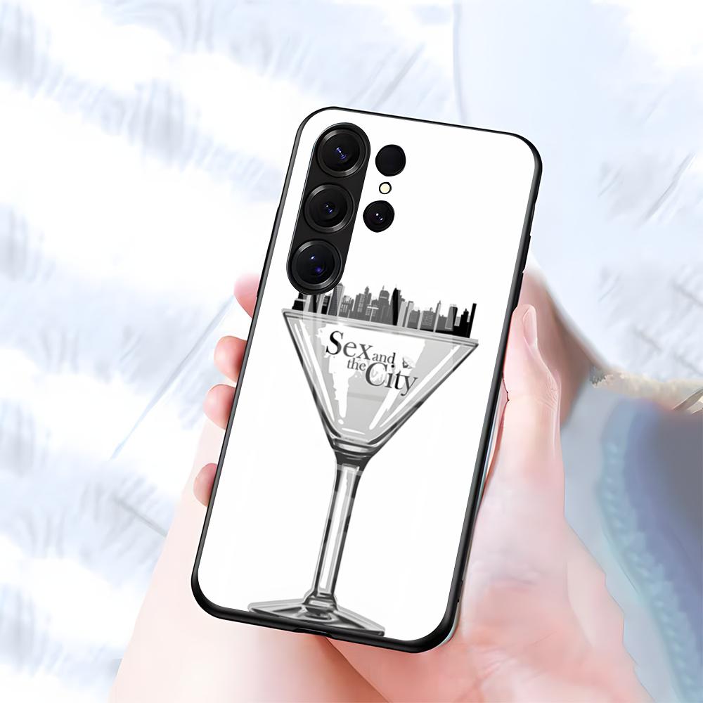 S-Sex And The City TV Phone Case For Samsung S26 S25 S24 FE S23 S22 S21 Plus S20 Ultra Note20Ultra Black Glass Cover
