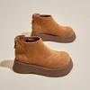 Round Toe Mid Heel Novelty Modern Boots Winter Slip-on Ladies Shoes On Sale 2025 New Ankle Flat with Sewing Women's Boots