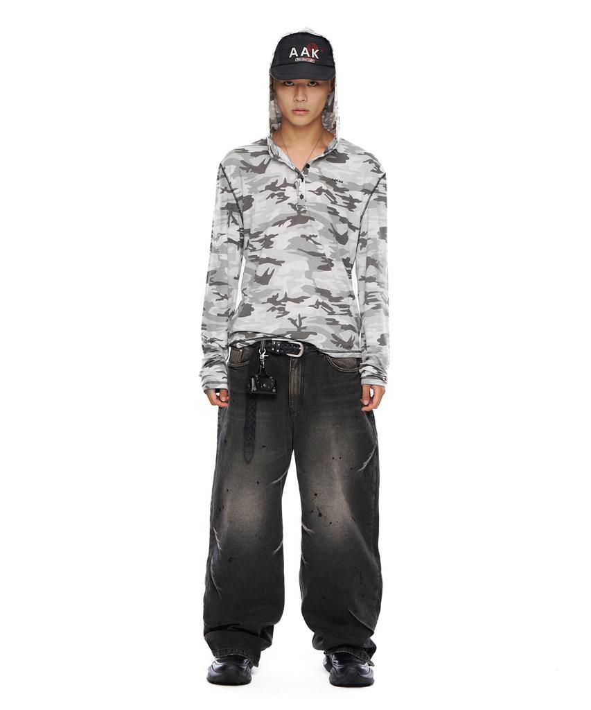 Military Button Hoodie (Gray)
