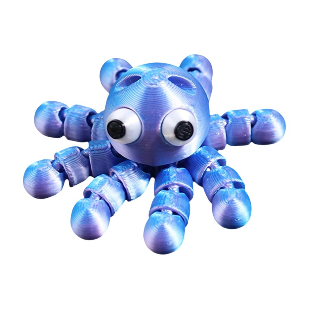 3D Printed Ornaments That Can Be Hung Backpacks Or School Bags; Squid And With Movable Joints.