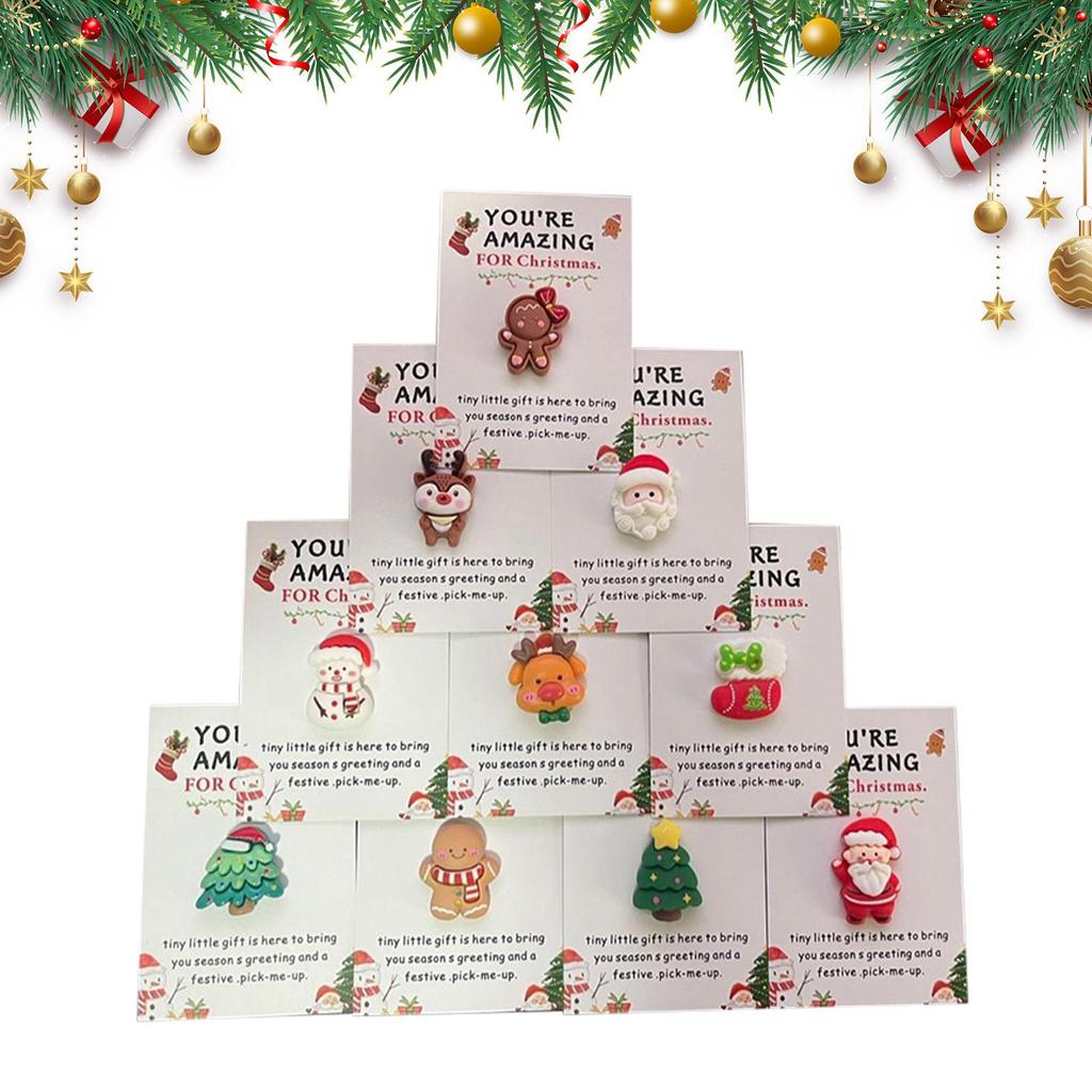 New Pocket Christmas Hug Ornament Small Santa Claus Figure with Greeting Cards for Christmas Gift Bag Fillers Stocking Stuffer