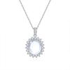 S925 Sterling Silver Natural Jade Necklace Full Diamond Luxury Transparent Jade Clavicle Chain Fashion Fine Silver Jewelry For Women
