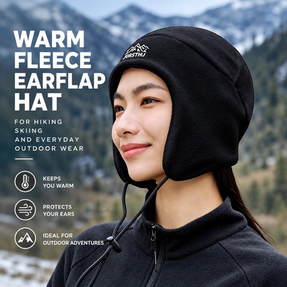 Cold Resistant Fleece Trapper Hat Warm Ear Protection Cold Resistant Hat  Outdoor Activities