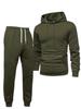 Hooded Casual Tracksuit Set: Solid Color, Versatile Sweatshirt & Sweatpants for Autumn