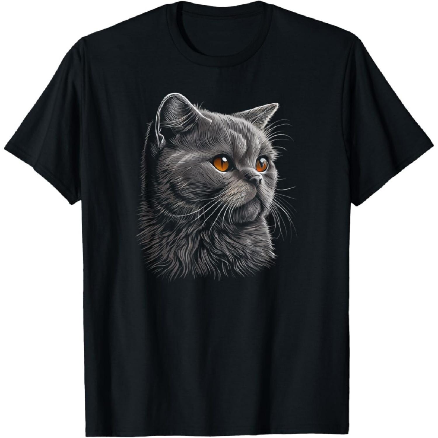 Футболка с британской короткошерстной кошкой XXXXXL чёрный