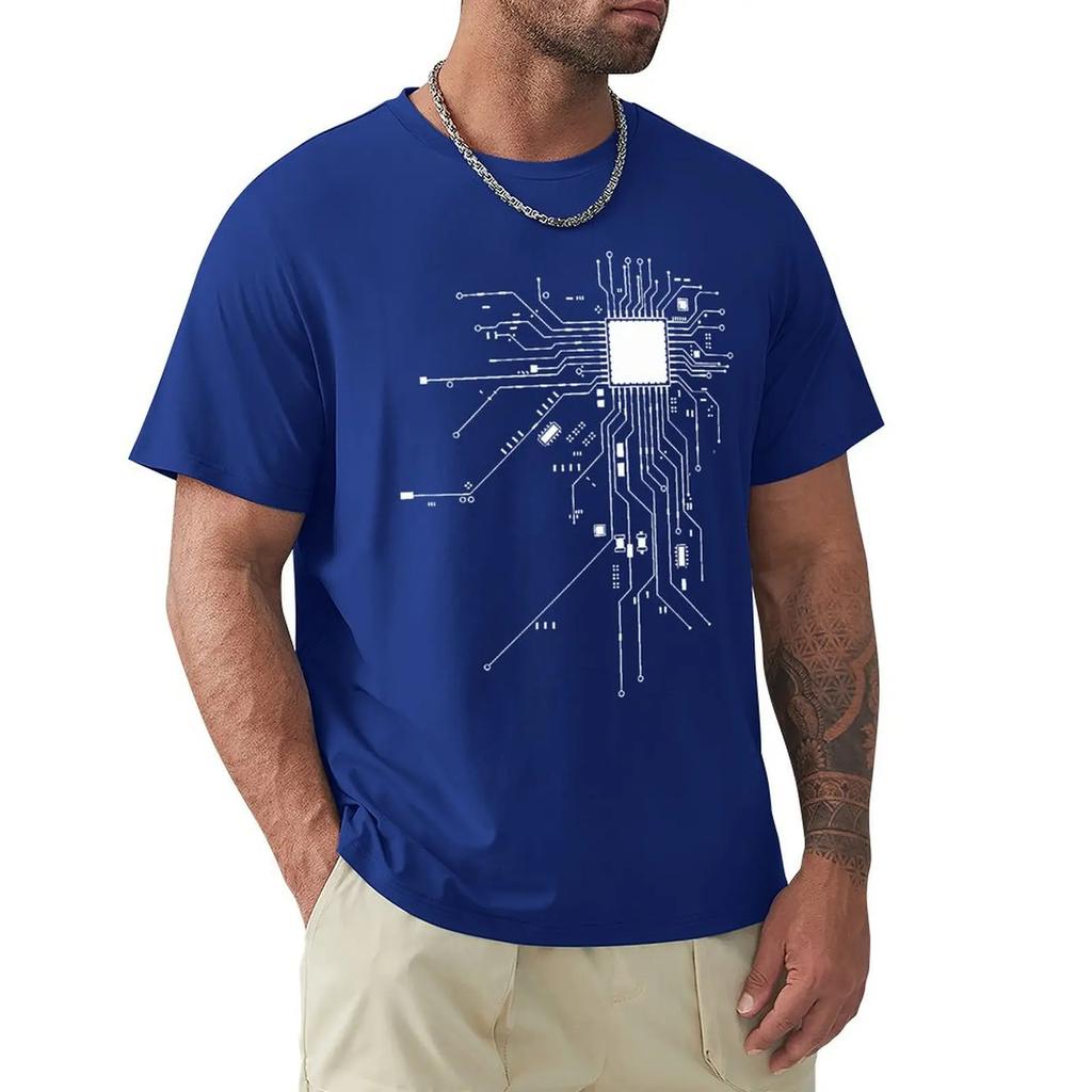 CPU Processor Circuit Diagram T Shirt Men Summer Cotton T-shirt Men's Funny Tops Fashion Tees Homme Brand Unisex Clothes C99